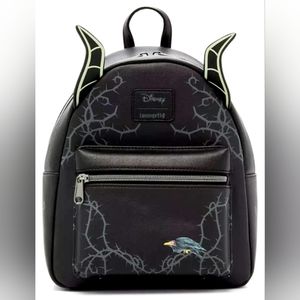 Loungefly Disney Sleeping Beauty Maleficent Glow-In-The-Dark Horns Mini Backpack